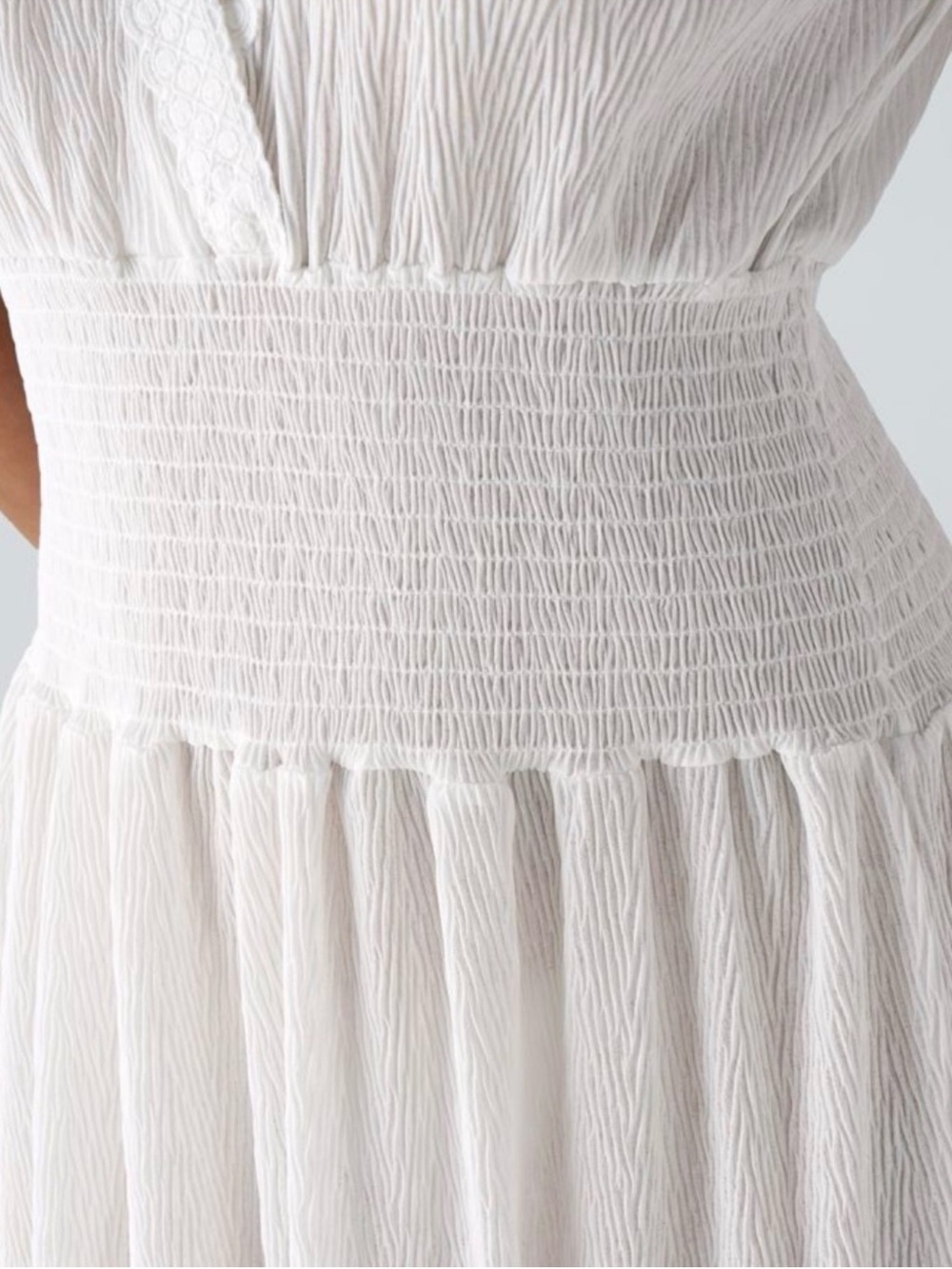 HALARA White Smocked Waist Maxi Dress NWT Size Large - Picture 4 of 8